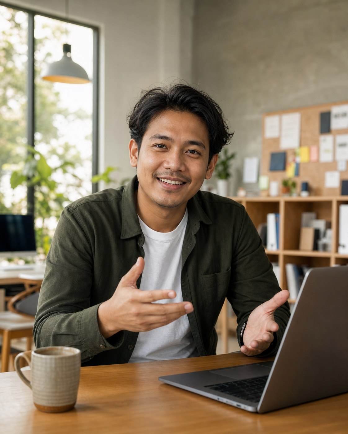 Friendly Indonesian client success professional ready for a discovery call