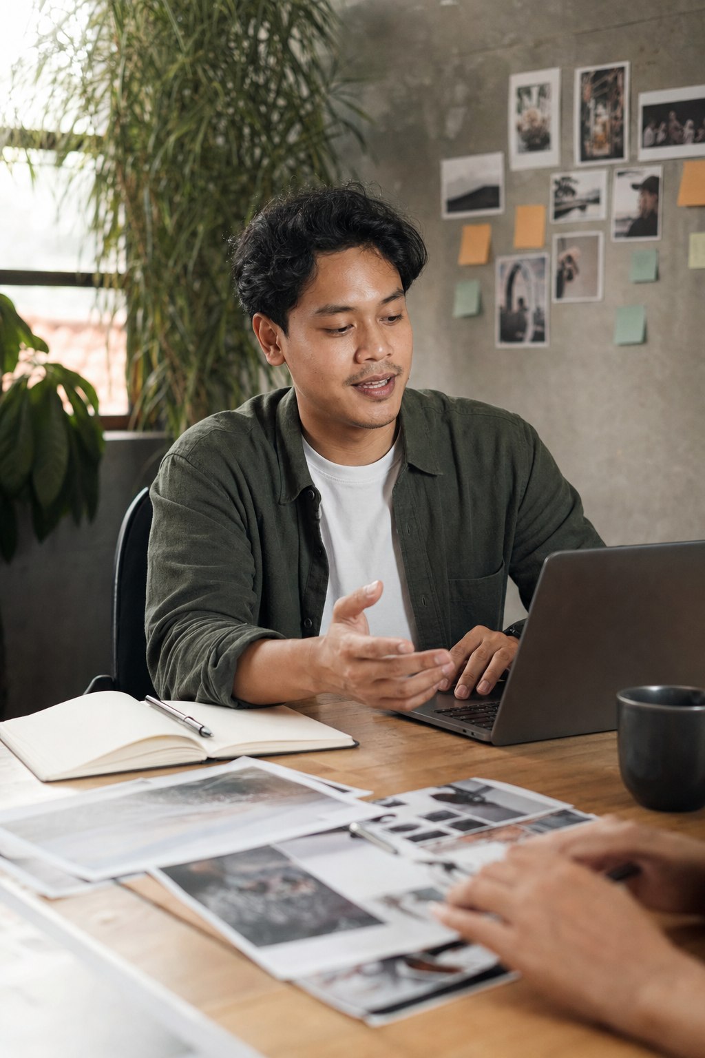 Indonesian marketing professional collaborating in a creative agency