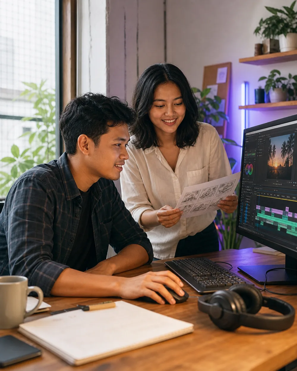 20byte Indonesian creative team editing video content